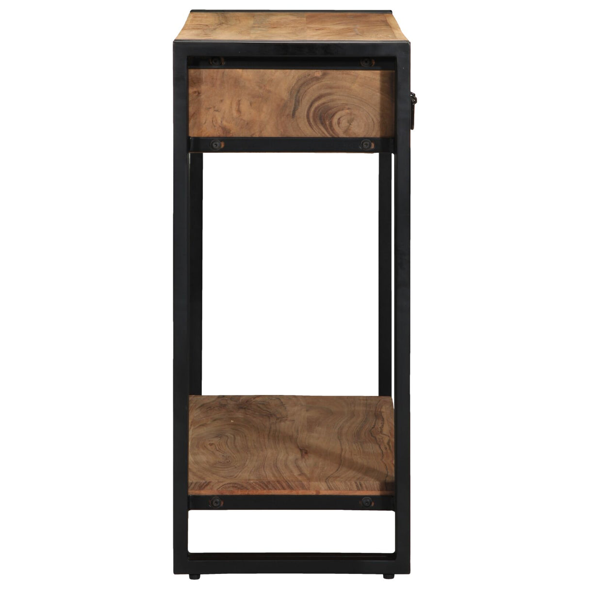 Consoletafel Zwart 90x33x75 cm Massief Acaciahout en Metaal