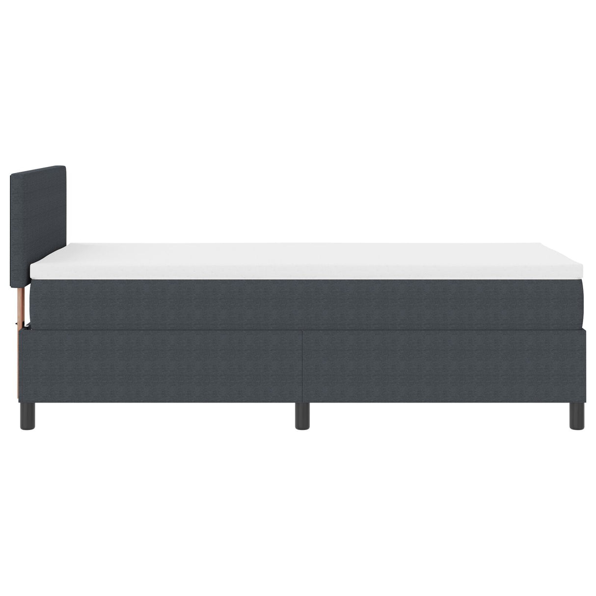 Boxspringbed met Matras Donkergrijs 80x200 cm Corduroy Stof