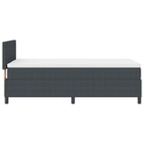 Boxspringbed met Matras Donkergrijs 80x200 cm Corduroy Stof