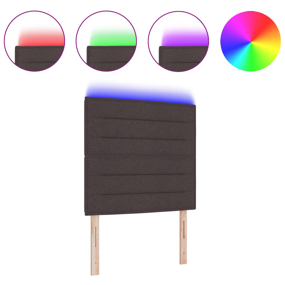 LED Hoofdbord Donkerbruin 100 cm Stof