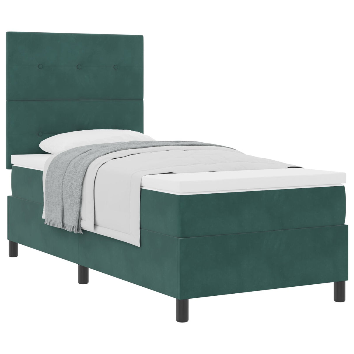 Boxspringbed met matras donkergroen 80x200 cm fluweel