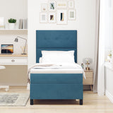 Boxspring Bed met Matras Donkerblauw 80x200 cm Fluweel
