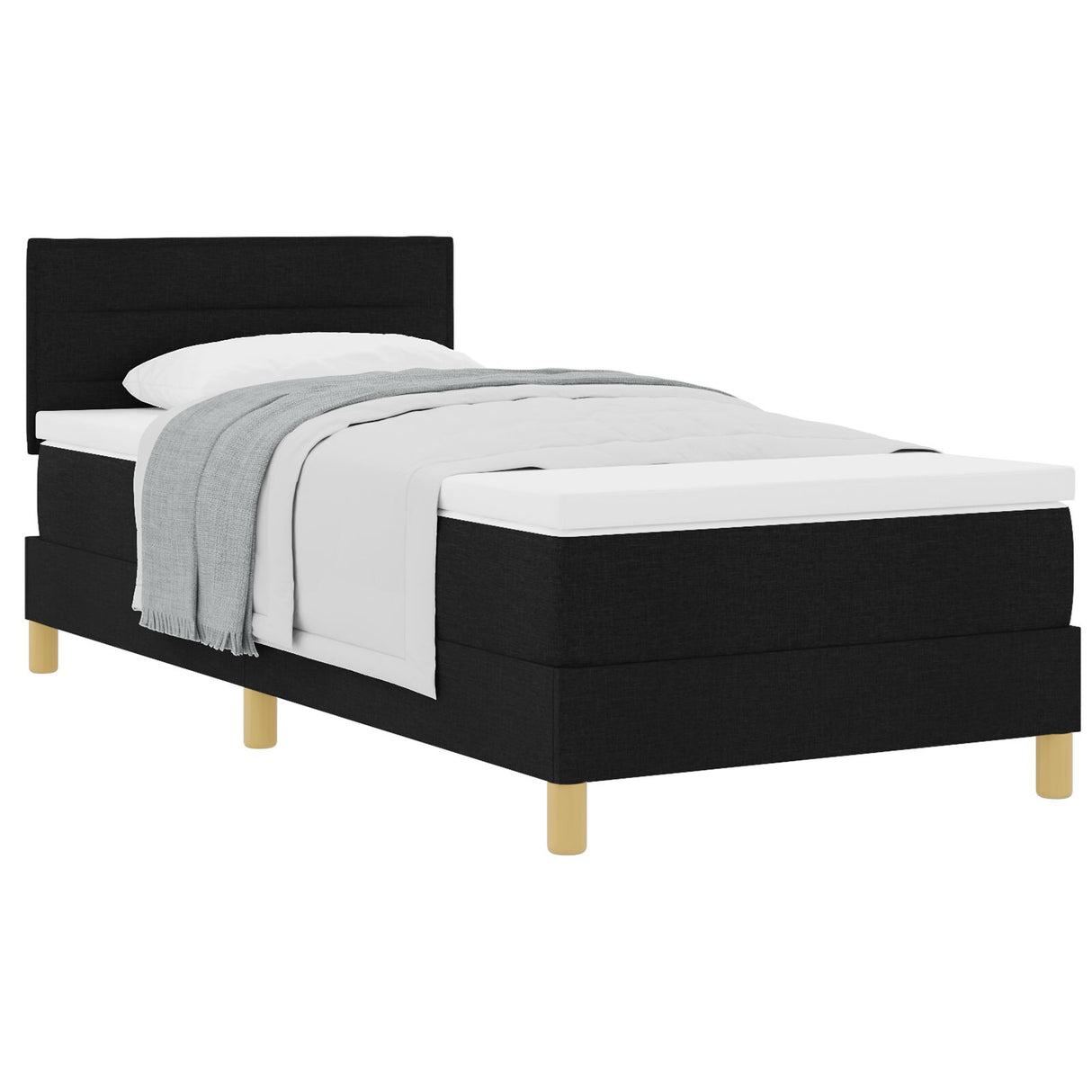 Boxspringbed met Matras Zwart 80x200 cm Stof