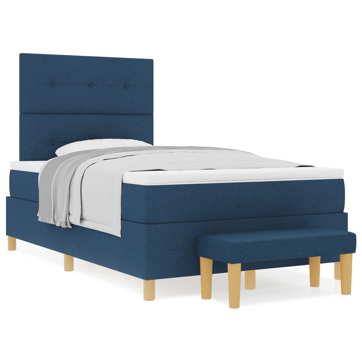 Boxspring Bed met Matras & Bank Blauw 120x190 cm Stof