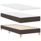 Boxspring Bed met Matras & LED Donkerbruin 90x190 cm Stof