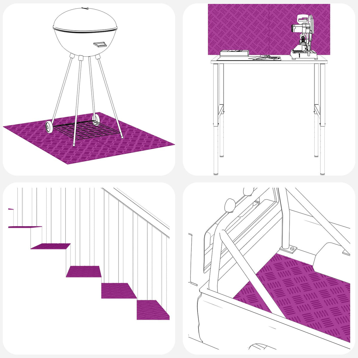 Aluminium Checker Platen 2 stuks Anti-Slip 100x20 cm
