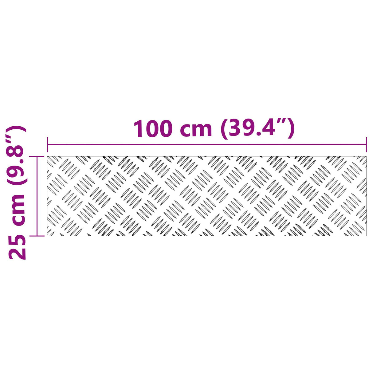 Aluminium Dambord Platen 2 stuks Antislip 100x25 cm