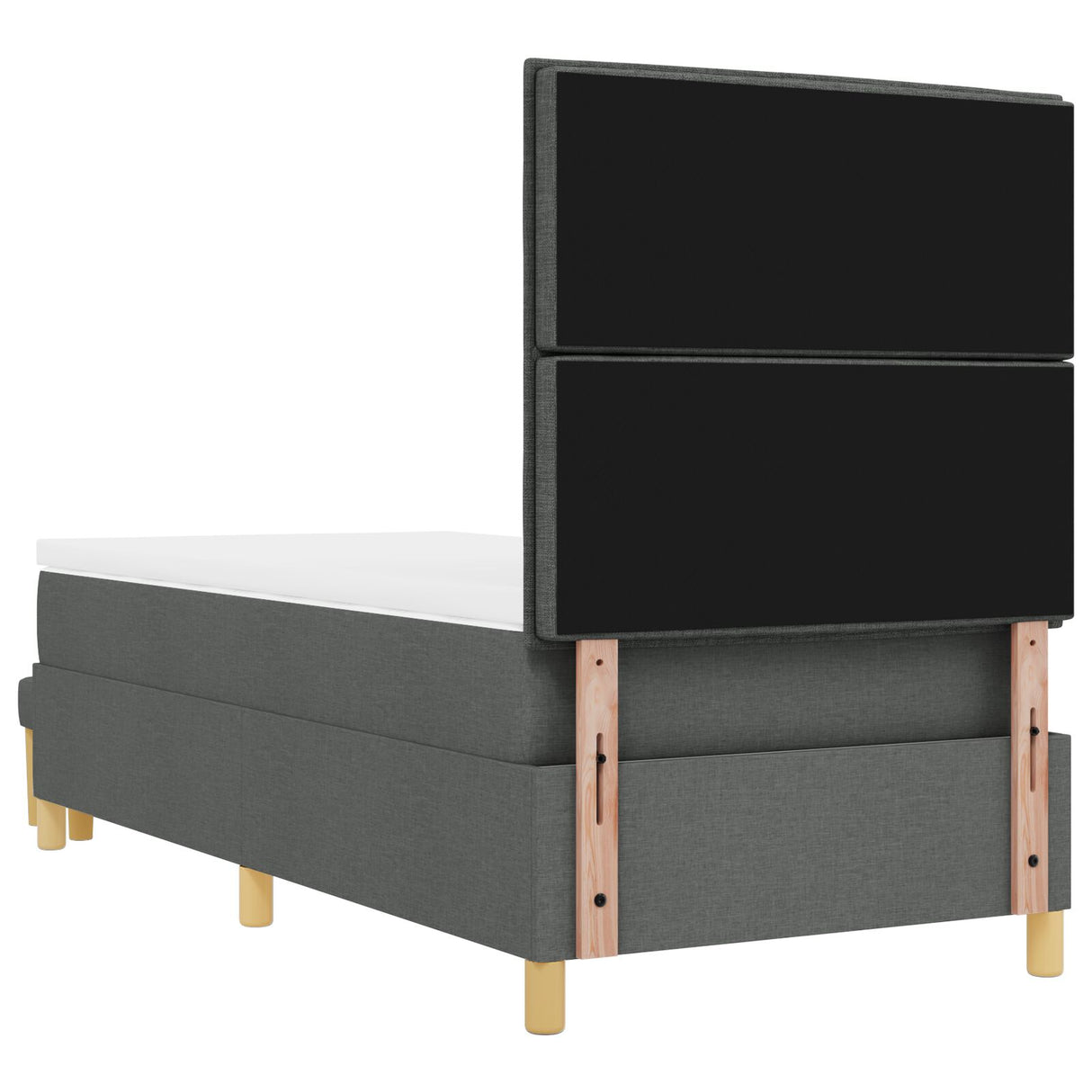 Boxspringbed met Matras & Bank Donkergrijs 80x200 cm Stof