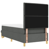 Boxspringbed met Matras & Bank Donkergrijs 80x200 cm Stof