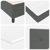 Boxspringbed met Matras Donkergrijs Eenpersoons Stof