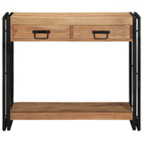 Consoletafel Zwart 90x33x75 cm Massief Acaciahout en Metaal