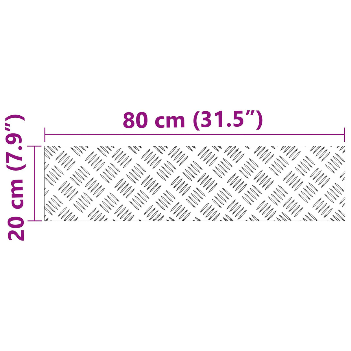Aluminium Checker Platen 4 stuks Anti-Slip 80x20 cm