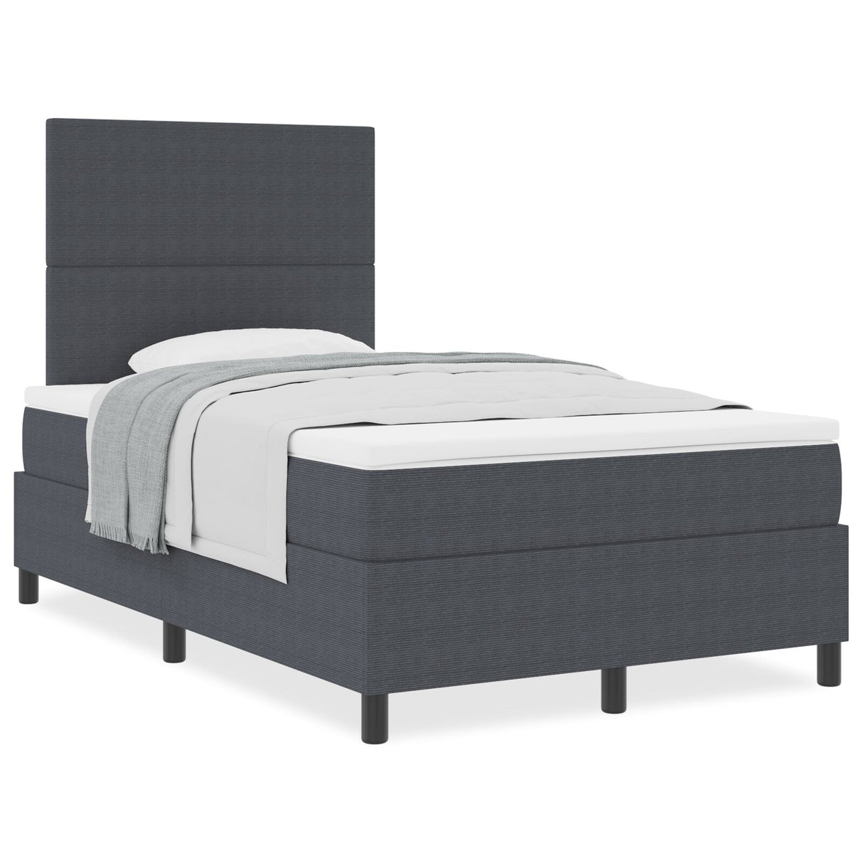 Boxspring Bed met Matras Donkergrijs Klein Tweepersoons Corduroy Stof
