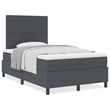 Boxspring Bed met Matras Donkergrijs Klein Tweepersoons Corduroy Stof