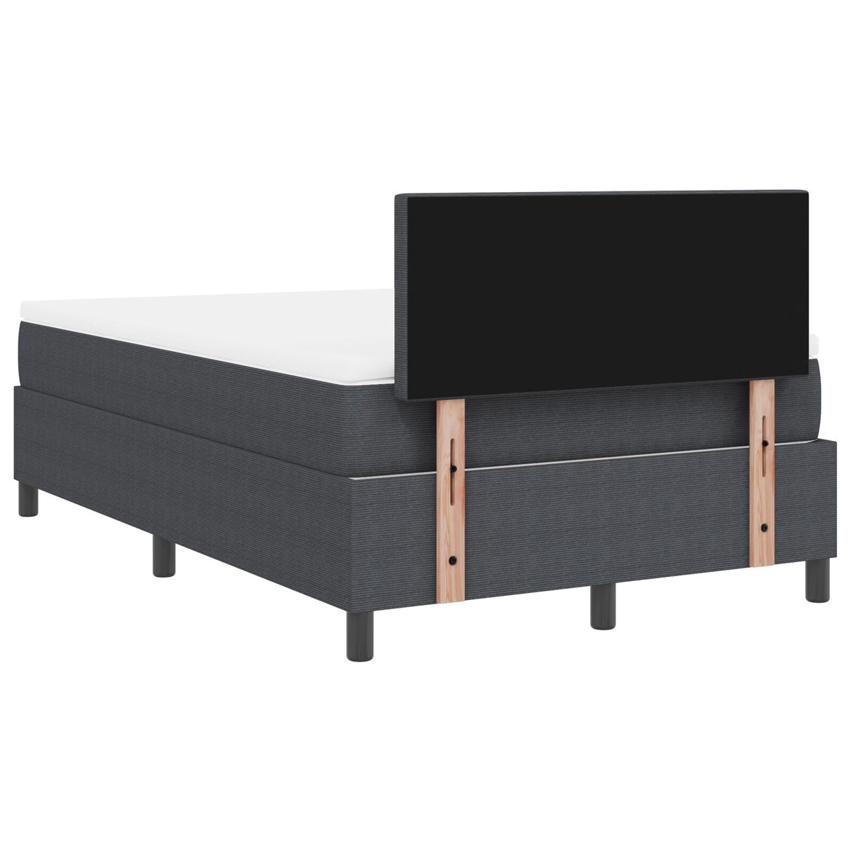 Box Spring Bed met Matras Donkergrijs Klein Dubbel Corduroy Stof