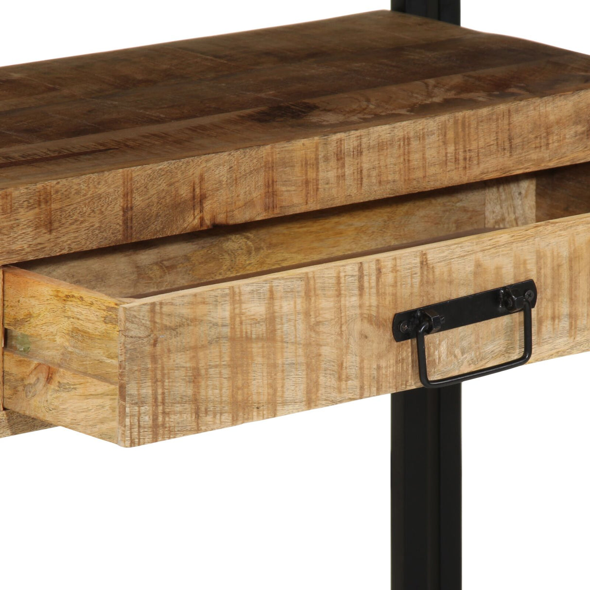 Eettafels Zwart 120x33x75 cm Massief Mango Hout en Metaal