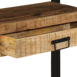 Eettafels Zwart 120x33x75 cm Massief Mango Hout en Metaal