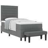 Boxspring Bed met Matras & Bank Donkergrijs 80x200 cm Stof