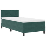 Boxspring Bed met Matras Donkergroen Eenpersoons Fluweel