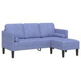 2-delig bankstel met kussens jeans blauw stof