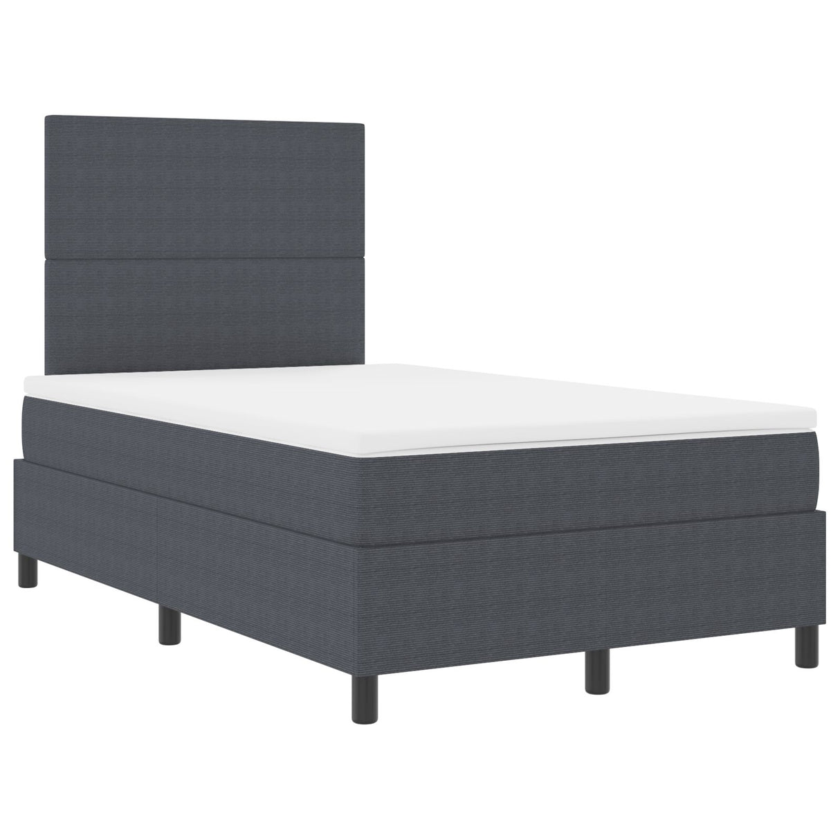 Boxspring Bed met Matras Donkergrijs Klein Tweepersoons Corduroy Stof