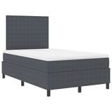 Boxspring Bed met Matras Donkergrijs Klein Tweepersoons Corduroy Stof