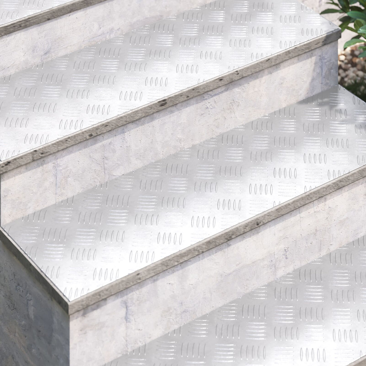 Aluminium Checker Plates 4 stuks Antislip 100x30 cm