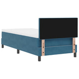 Boxspringbed met Matras Donkerblauw Eenpersoons Fluweel
