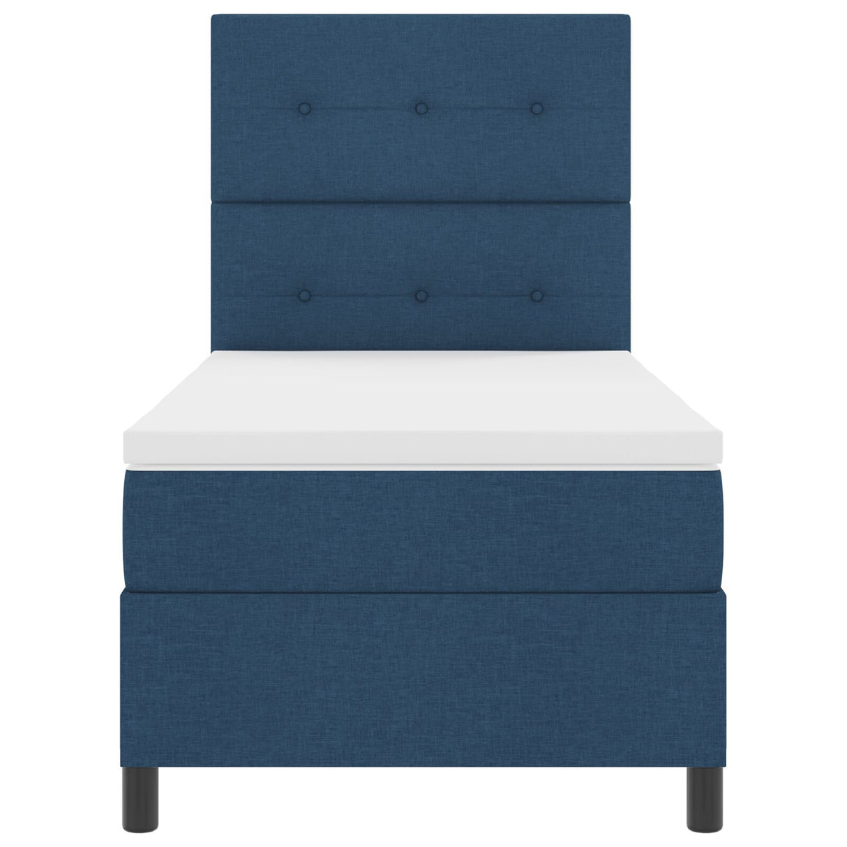 Boxspring Bed met Matras Blauw Eenpersoons Stof