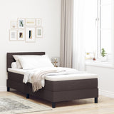 Bedframe met Matras Donkerbruin, Wit Stof 90 x 190 cm Bedframe