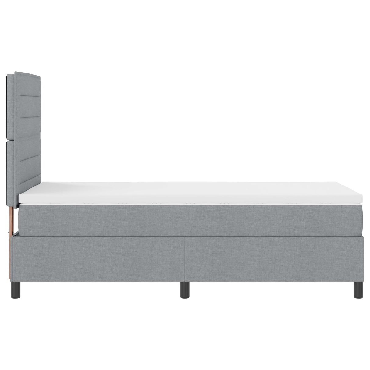 Boxspringbed met Matras Lichtgrijs 80x200 cm Stof