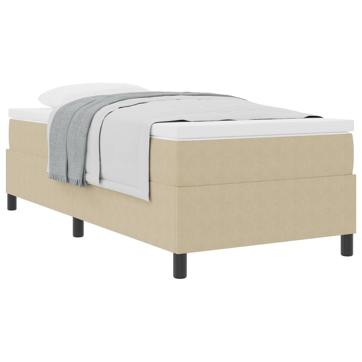 Boxspringbed met Matras Lichtgroen Grijs Eenpersoons Corduroy Stof