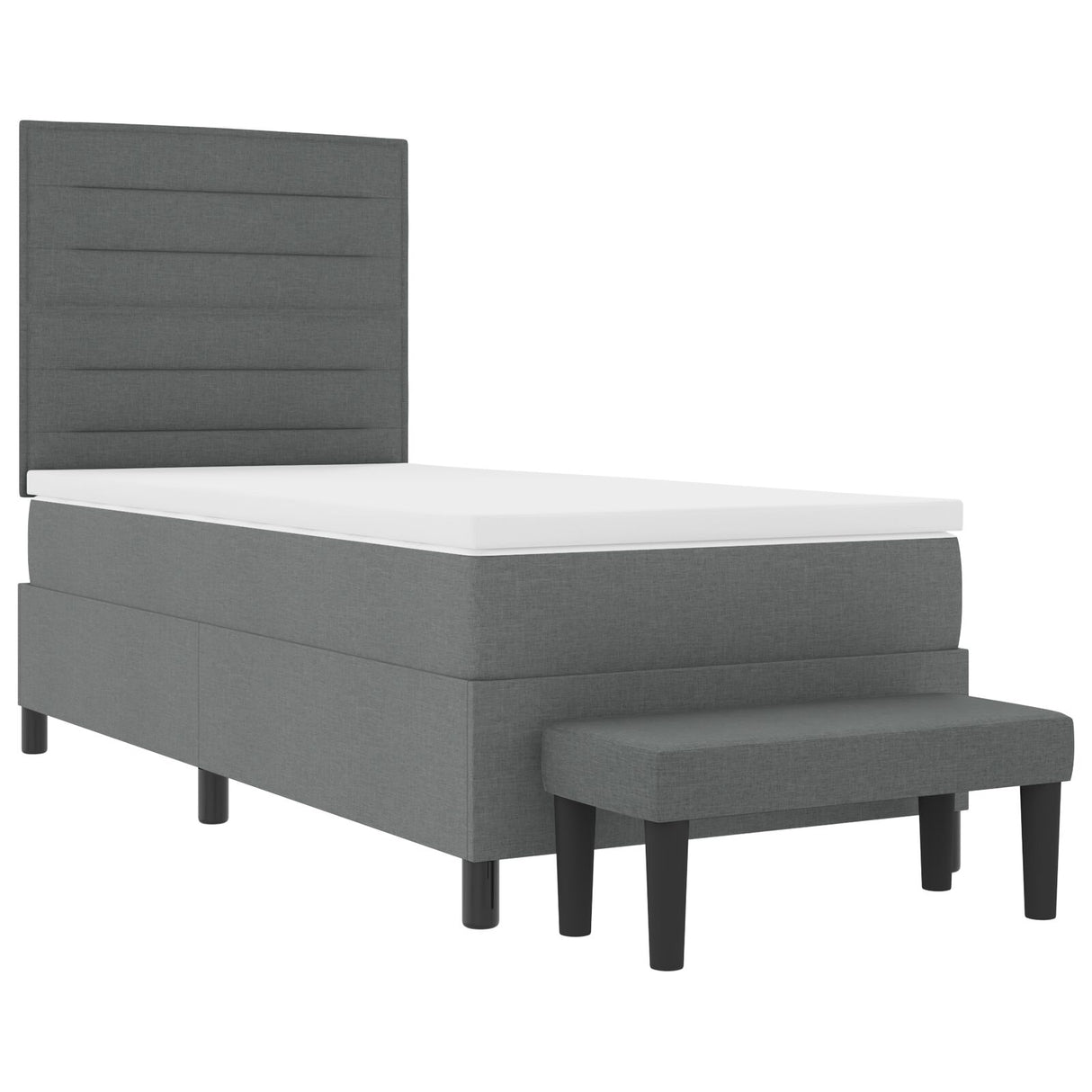 Boxspring Bed met Matras & Bank Donkergrijs 80x200 cm Stof