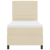 Boxspringbed met Matras Crème Eenpersoons Stof
