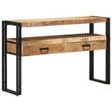 Eettafels Zwart 120x33x75 cm Massief Mango Hout en Metaal