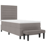 Boxspring Bed met Matras & Bank Taupe 90x190 cm Stof