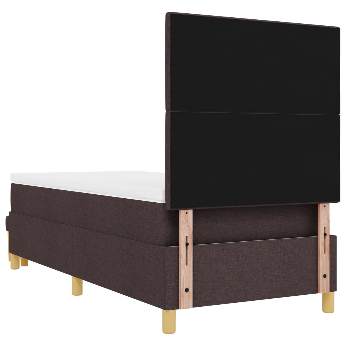 Boxspring Bed met Matras & Bank Donkerbruin 80x200 cm Stof
