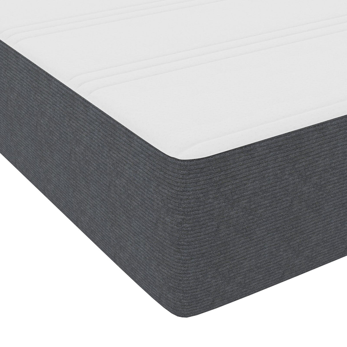 Boxspring Bed met Matras Donkergrijs 80x200 cm Corduroy Stof