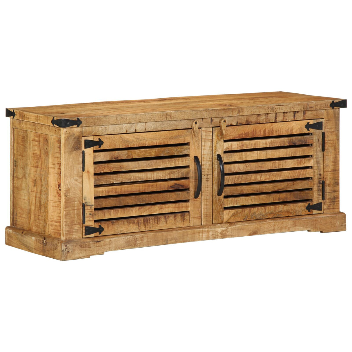 Schoenbank 110x38x45 cm Massief Hout Ruw Mango