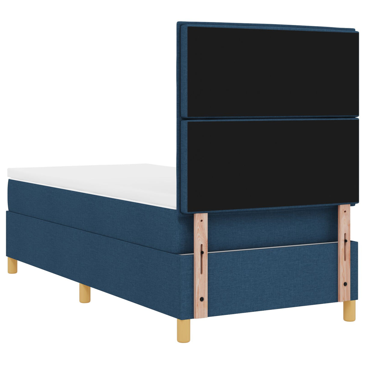 Boxspringbed met matras Blauw Eenpersoons Stof