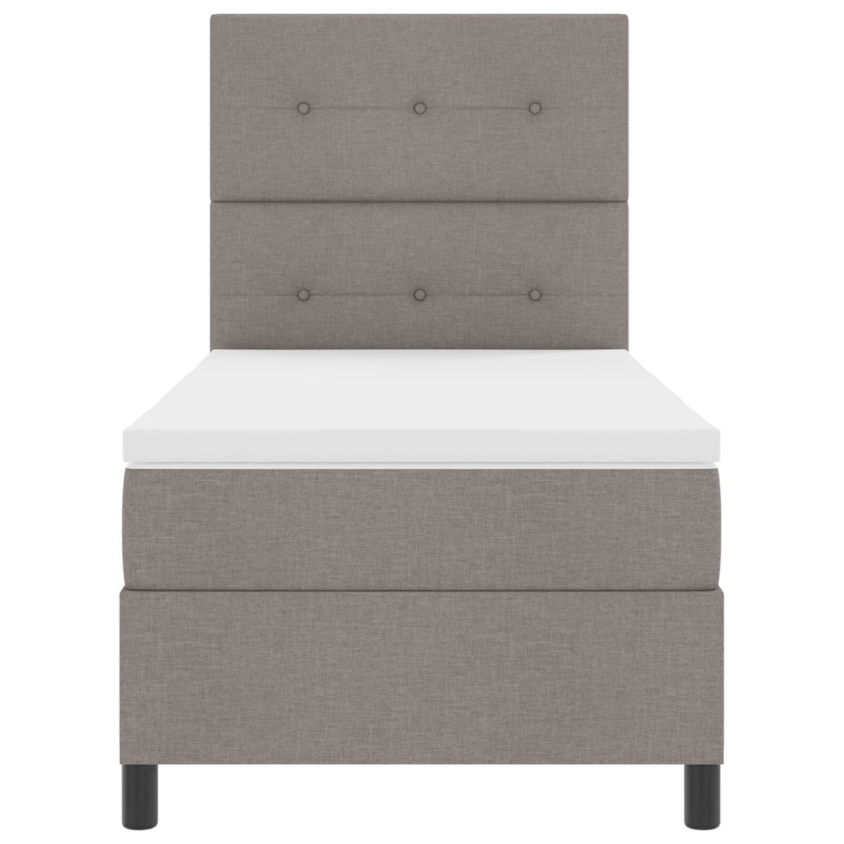 Boxspring Bed met Matras Taupe Eenpersoons Stof