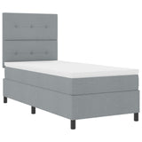 Boxspring Bed met Matras & LED Licht Grijs 90x190 cm Stof