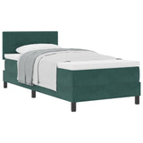 Boxspring Bed met Matras Donkergroen Eenpersoons Fluweel