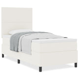 Boxspringbed met Matras Crème 80x200 cm Corduroy Stof