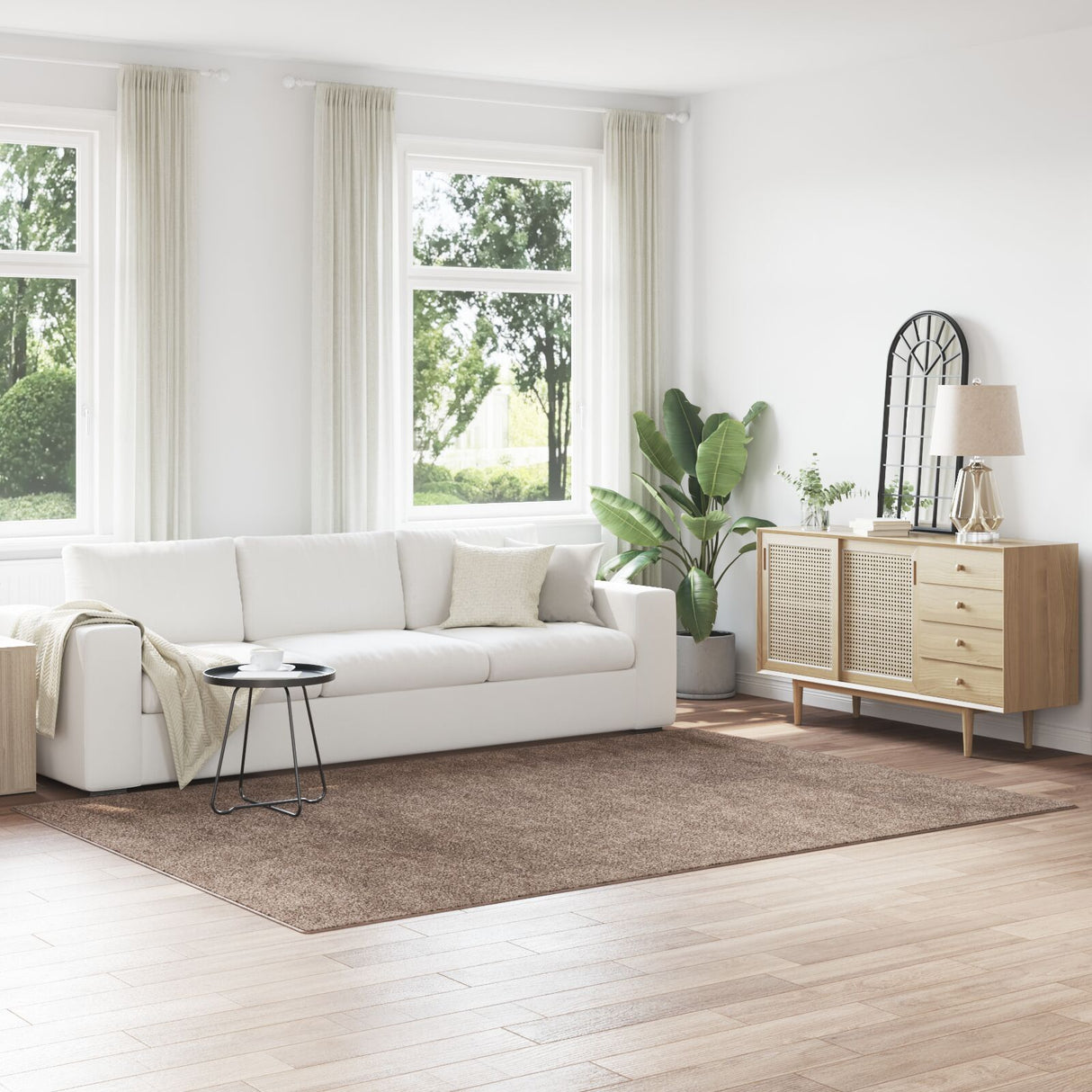 Schapenvacht Tapijt met Latex Onderkant Bruin 200x290 cm