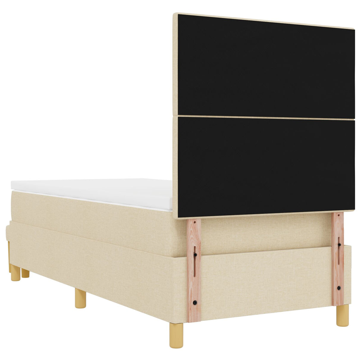 Boxspringbed met Matras & Bank Crème 90x190 cm Stof