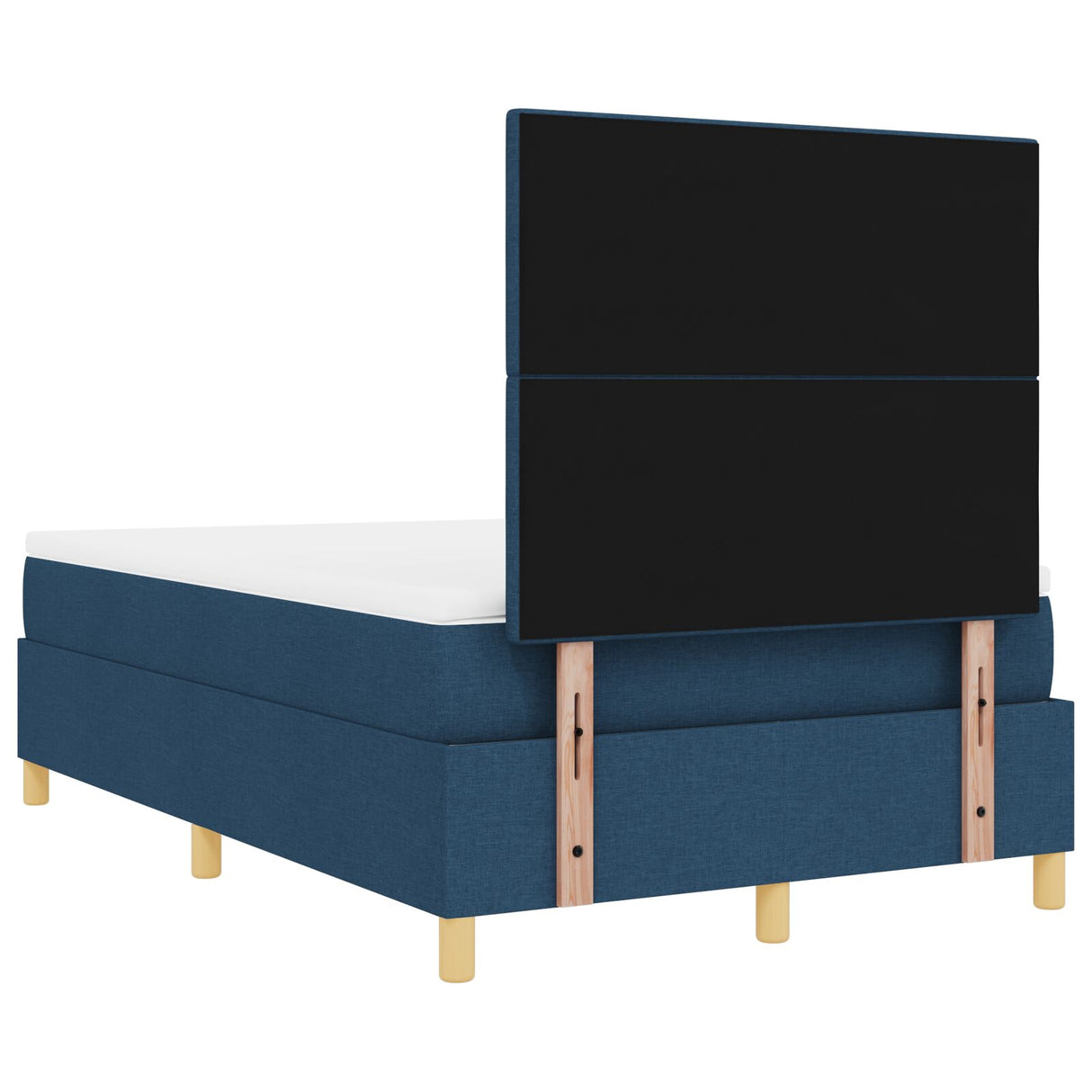 Boxspringbed met matras blauw klein dubbel stof