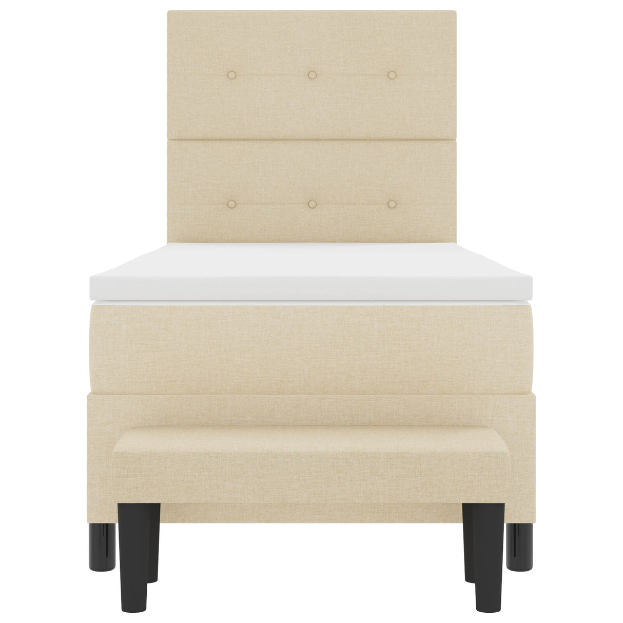 Boxspringbed met Matras & Bank Crème 80x200 cm Stof