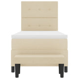 Boxspringbed met Matras & Bank Crème 80x200 cm Stof