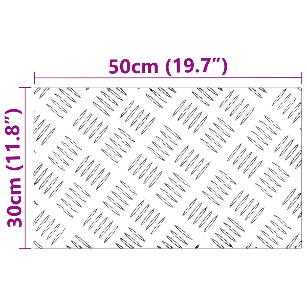 Aluminium Checker Platen - Set van 4, Anti-Slip, 50x30 cm